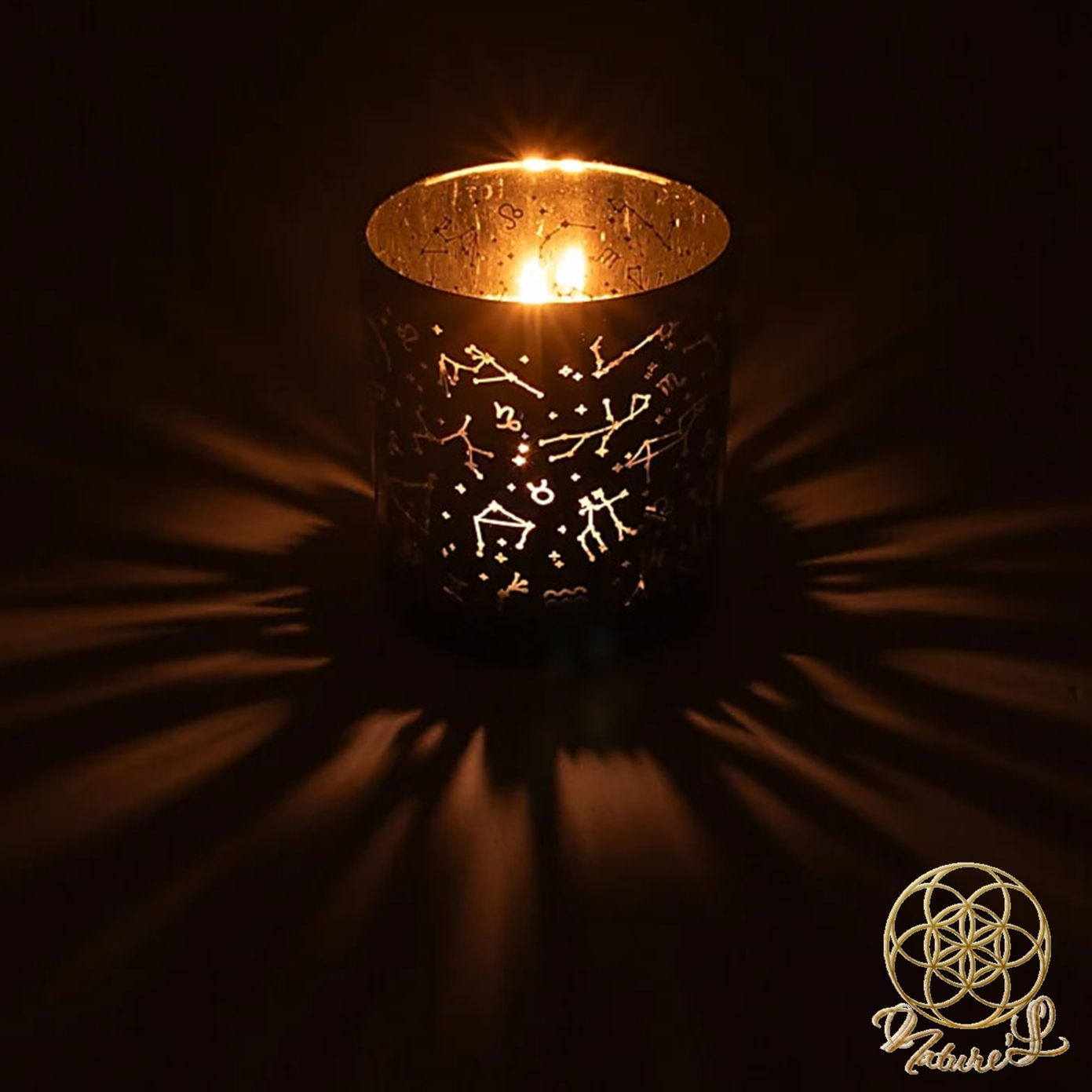 BOUGEOIR PHOTOPHORE Constellations - Verre - 7,3x8cm