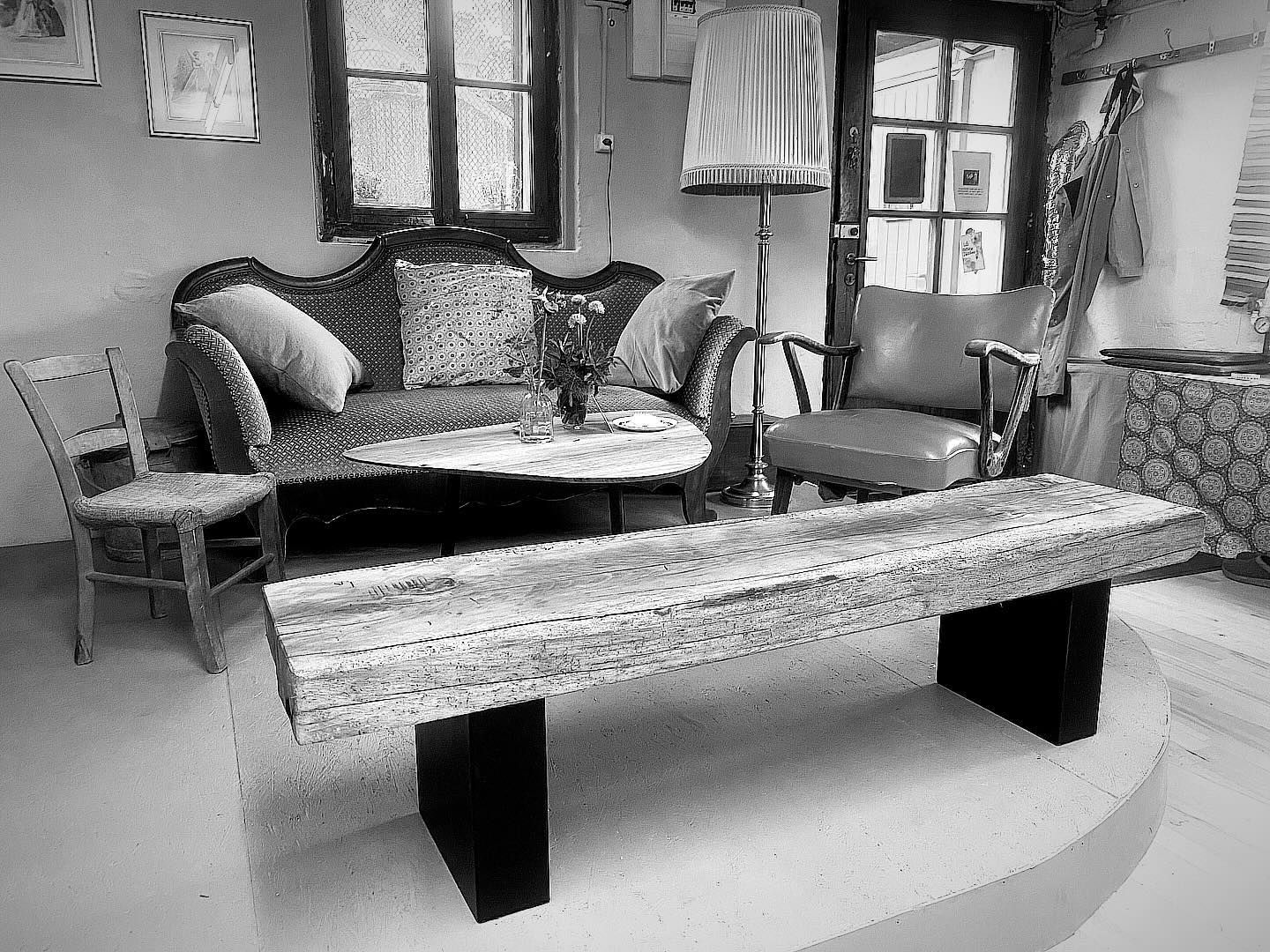 Panca con trave faggio