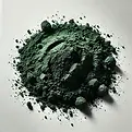 DALL·E 2025-02-02 13.54.48 - A highly realistic image of an ultra-dark green powder. The p