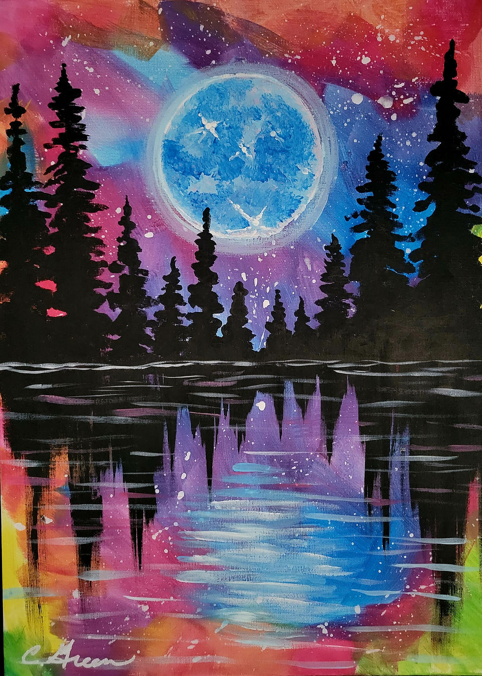 Super Blue Moon Paint & Sip- Spot On Sports Bar