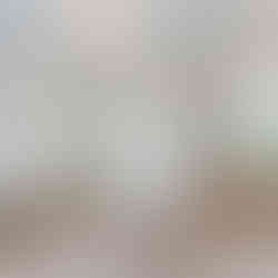 Carpeted loft area with sloped ceilings, light gray walls, and a railing overlooking large windows, with a closet door and an open doorway to a bathroom vanity.