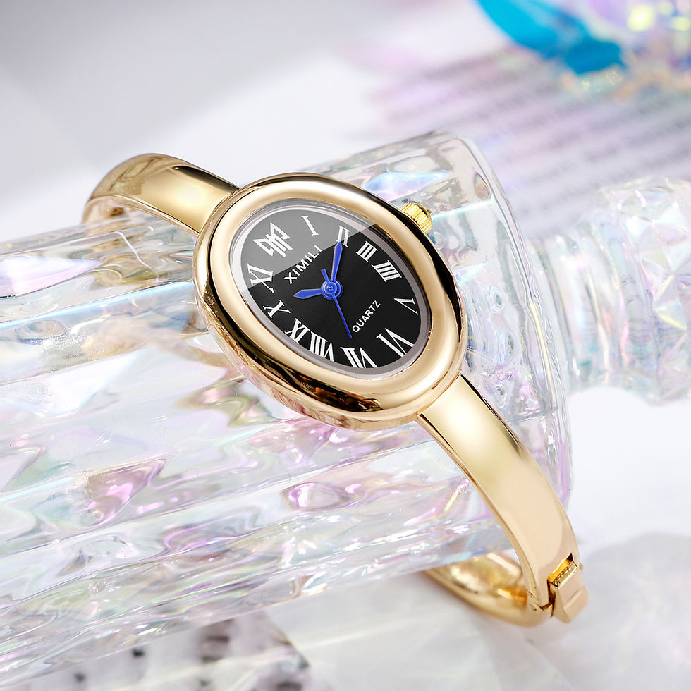Miniatura: Relógio Feminino Quartzo com Mostrador Oval Roma e Pulseira Elegante
