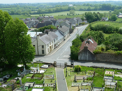 Cottage from Church tower BEFORE SPAB and local tidy up.jpg