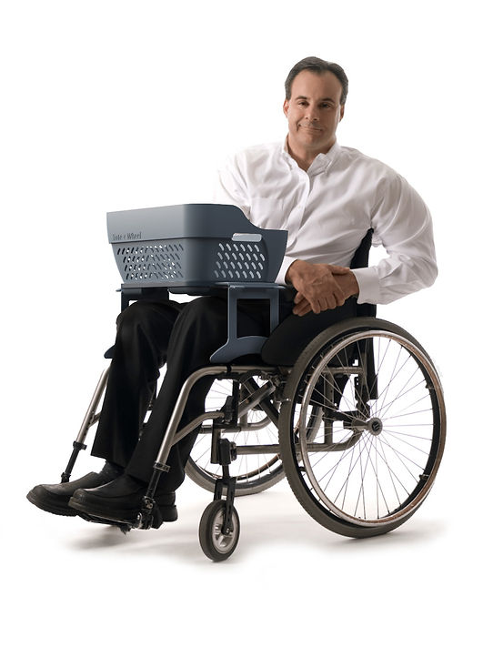 Man in Wheelchair useing Tote + Wheel