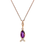 Thumbnail: Sterling Silver Pink Gold-Plated Amethyst Ichthys Pendant Necklace