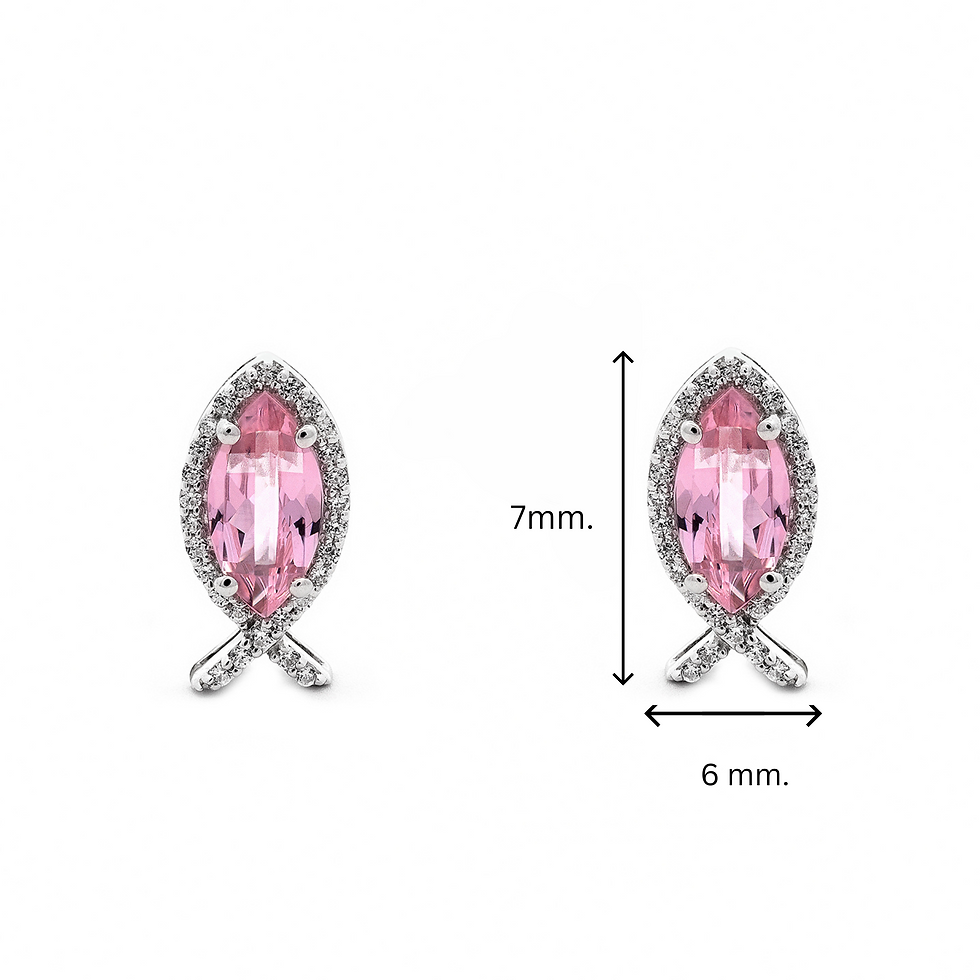 Thumbnail: Pink Tourmaline Ichthys Stud Earrings
