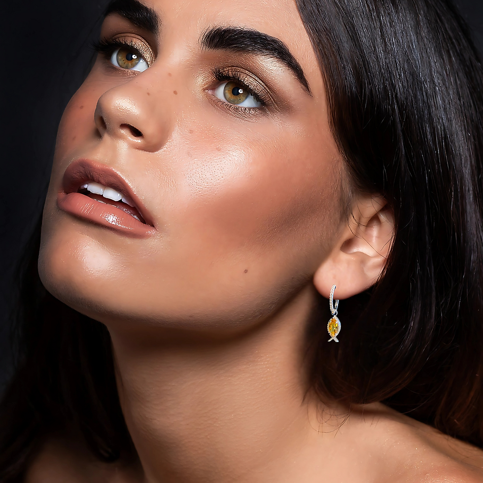 Thumbnail: Citrine Ichthys Drop Earrings