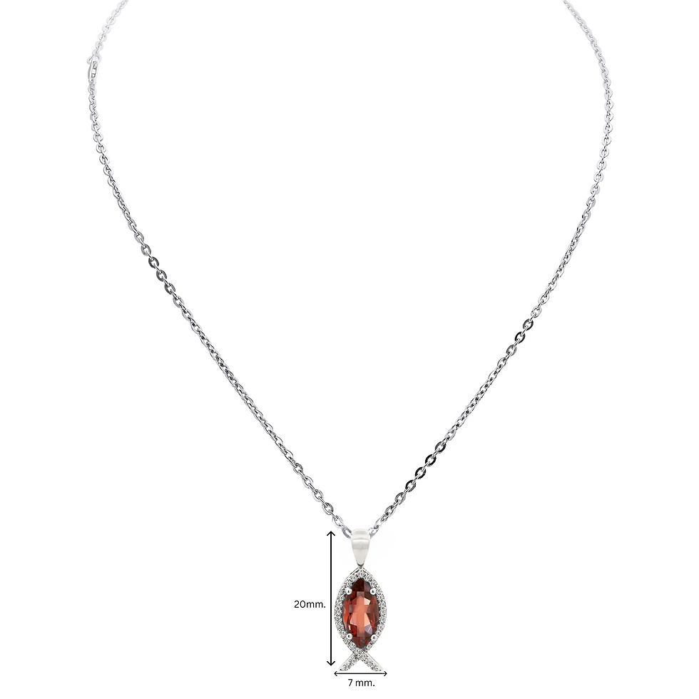Thumbnail: Ichthys Faith Garnet Pendant