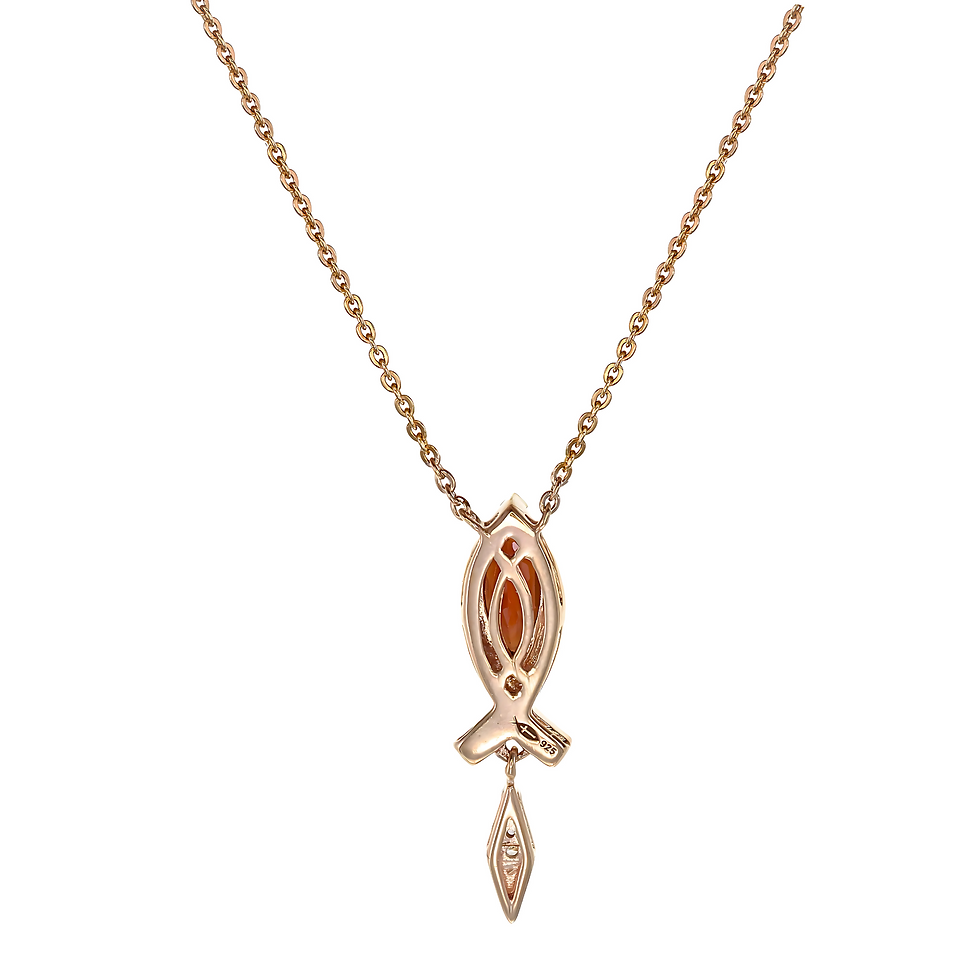 Thumbnail: Garnet Ichthys Pendant Necklace