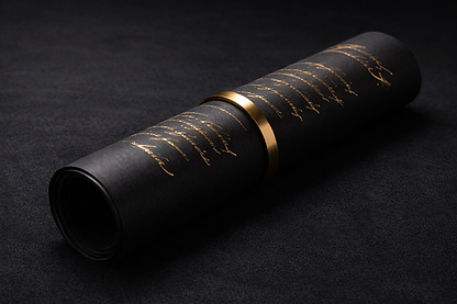 Elegant rolled parchment with gold accents.png