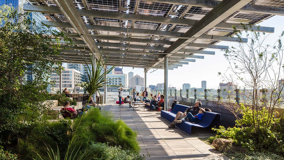 Rooftop deck for outdoor reading