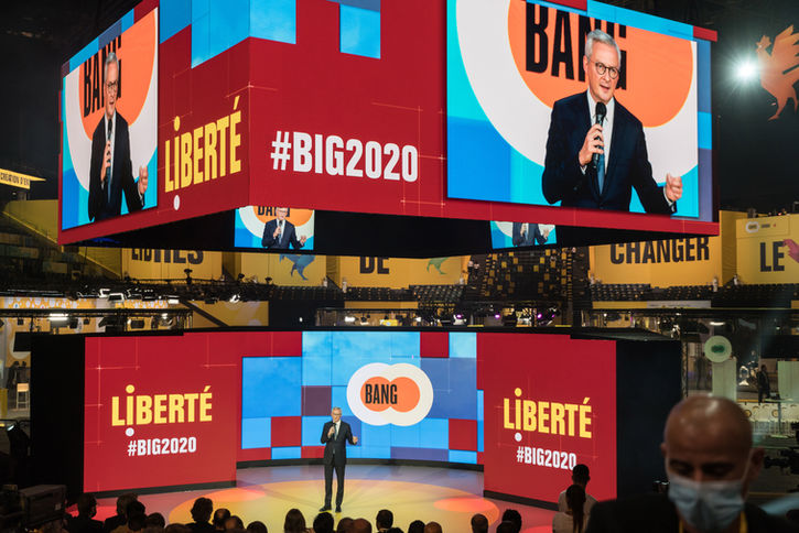 Le ministre Bruno Lemaire sur scène au salon BIG de la BPI France