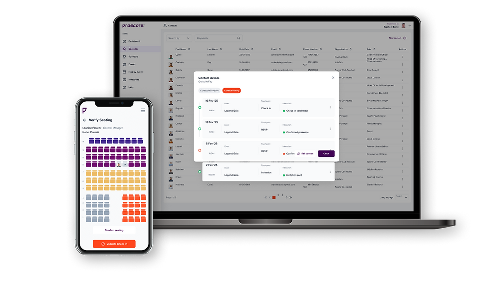 Proscore on Desktop and mobile