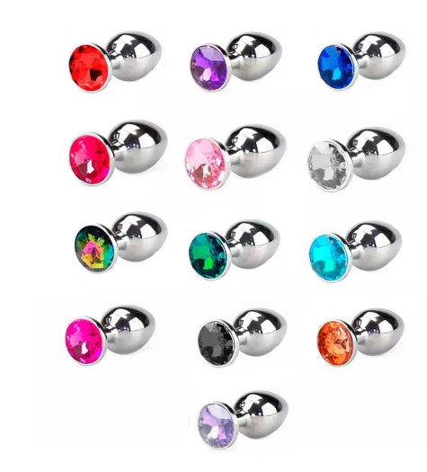 PL007 - Plug Anal em Alumínio com Pedra em Diversas Cores
