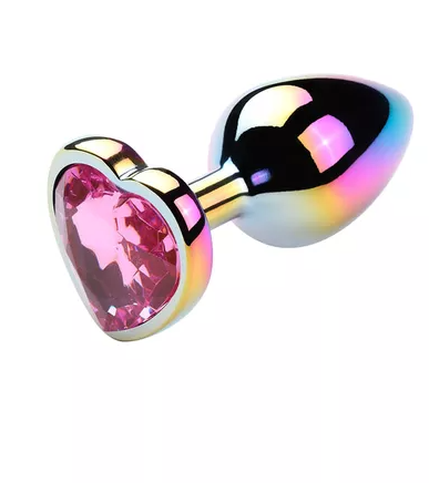 PL091 - Plug Anal Colorido Com Pedra Coração