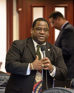 Representative Wengay "Newt" Newton debating on the floor of the Florida House.
