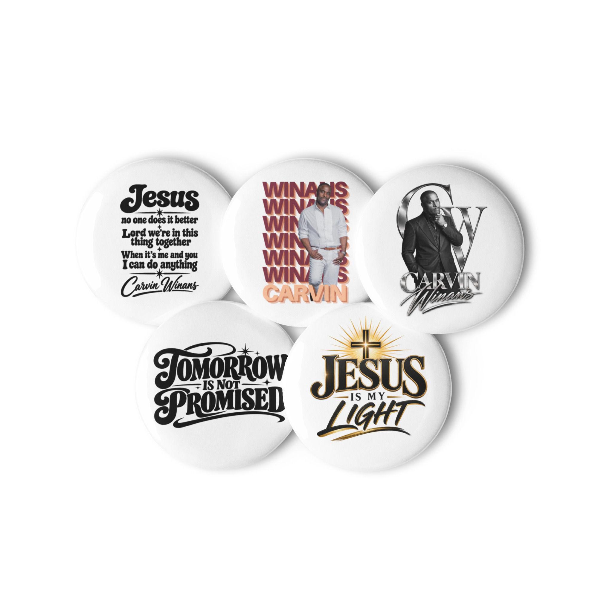 Carvin Winans 5-Set Pin Buttons