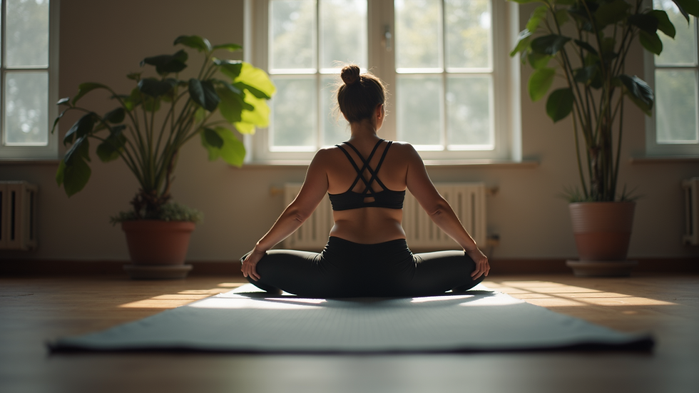 Yakın çekim, pilates matında esneme hareketi yapan kadın