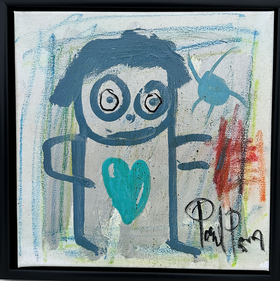 Lille maleri i ramme uden statement - Poul Pava - 30 x 30