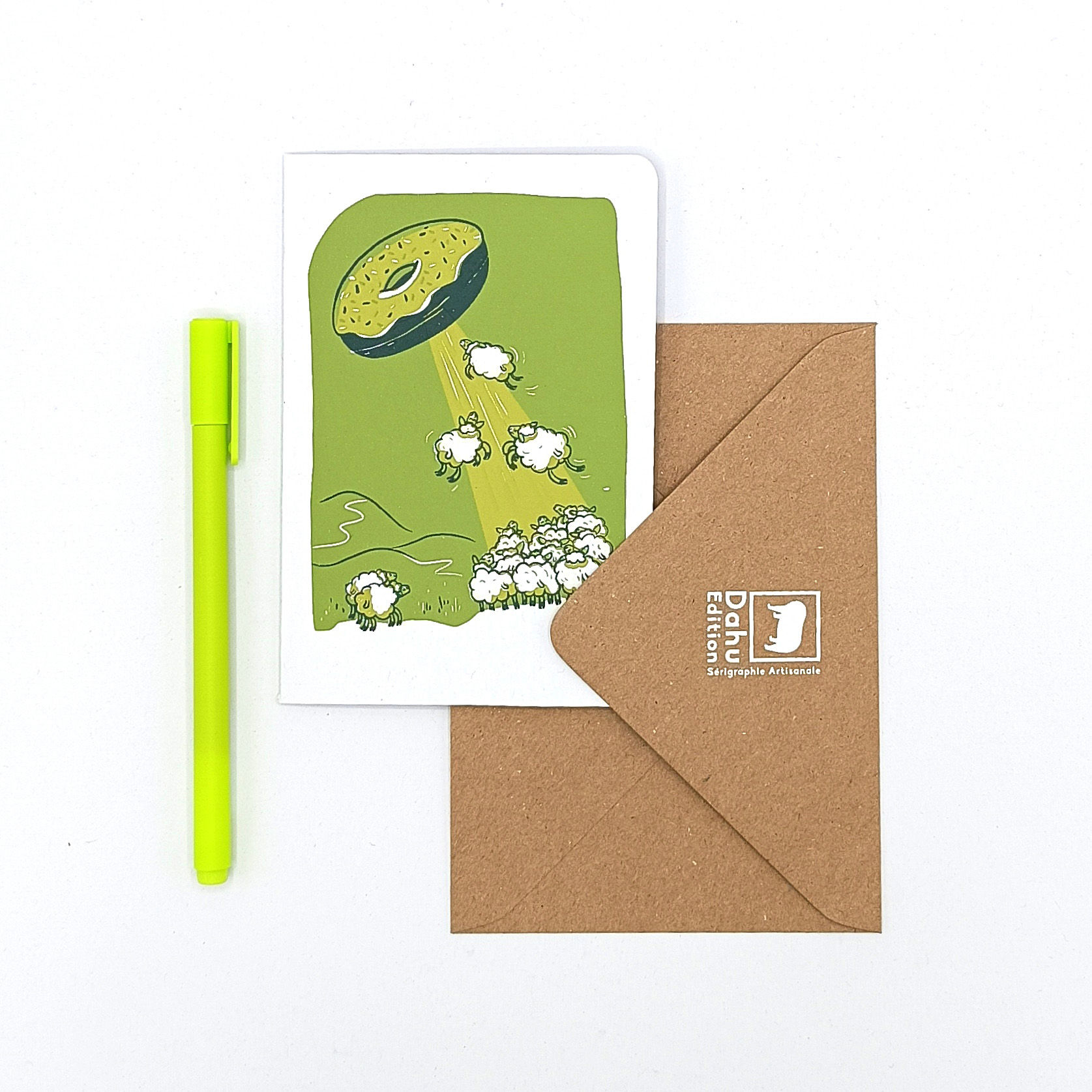 Donut Moutons Carte Postale Pliée 10 X 15 cm