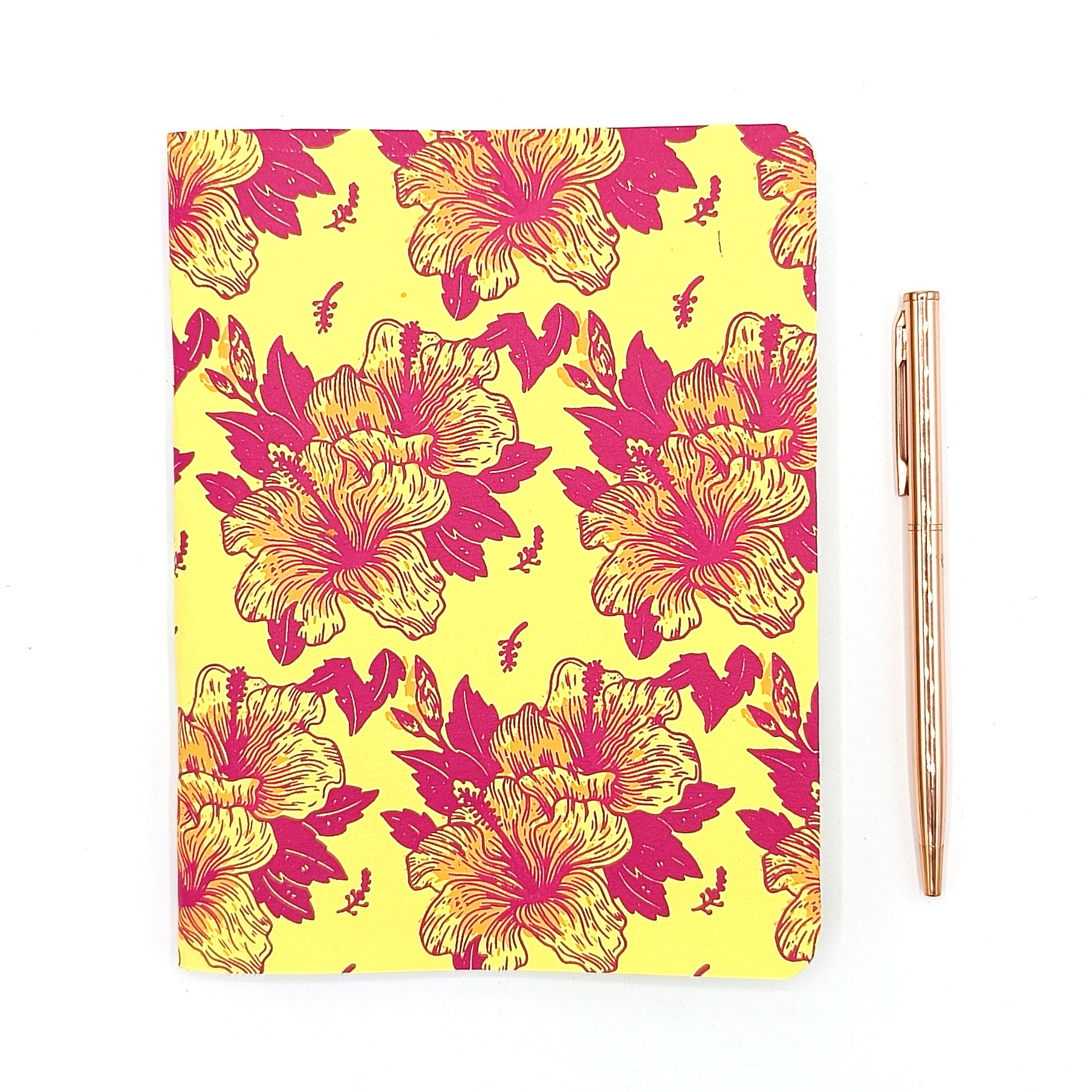 Hibiscus motif . Carnet de note . 14X18cm
