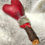 Thumbnail: red deer hide shamanic rattle with clear quartz