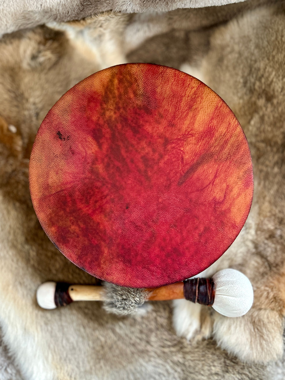 Shamanic goat hide drum for sale