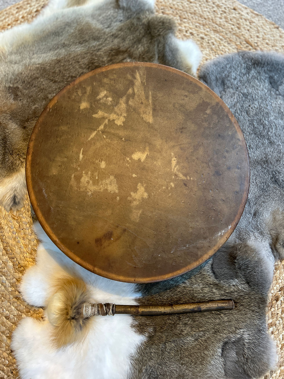 16 inch deer hide shamanic drum and beater