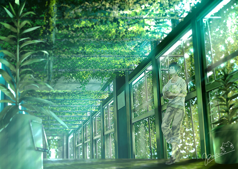 #Anime #OC #ふすい #グリーンカーテン #GreenCurtain #Pixiv 