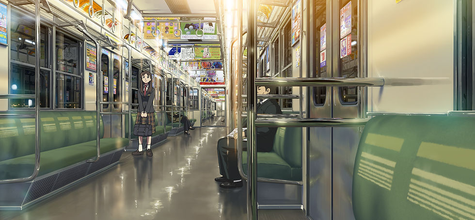 #Anime #OC #イサイシズカ #夜の電車 #EveningTrain #Pixiv