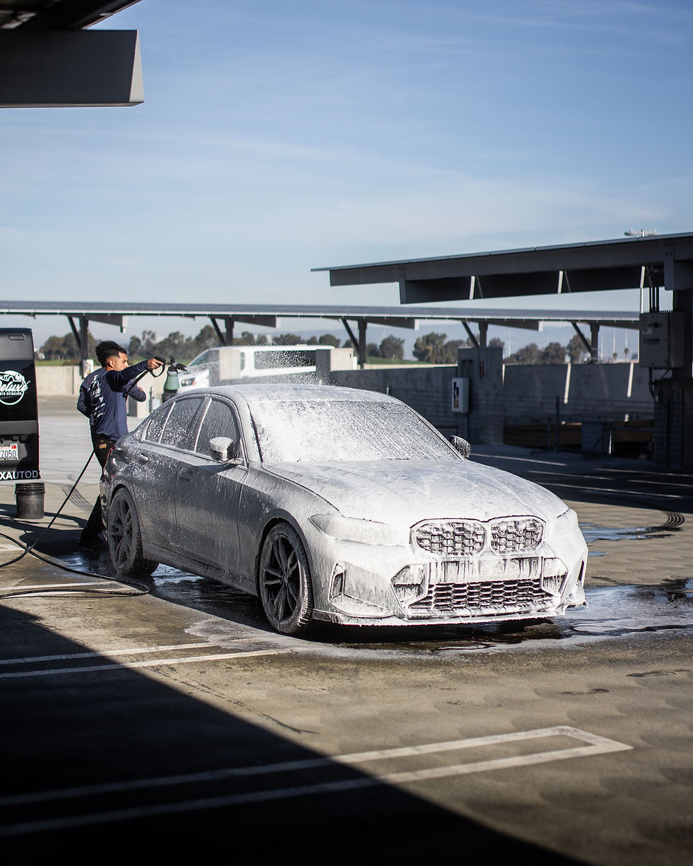 exterior car detailing washing done outside client home in san jose