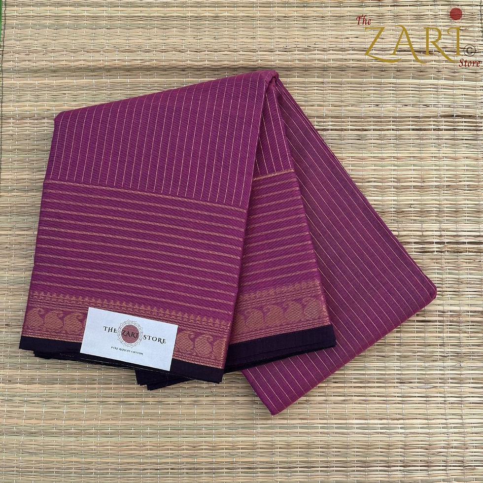 Kanchi cotton in pink and gold, striped
