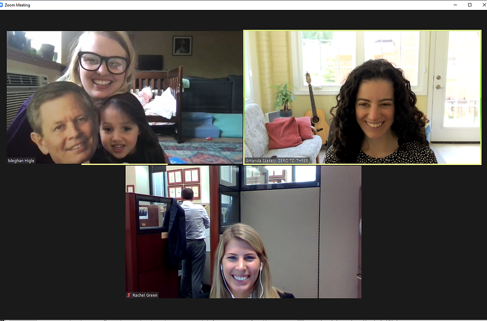 Screenshot from the Zoom Call with Meghan, Estelle, Amanda (Zt3) and Rachel Green one of Sen. Daines staffers.