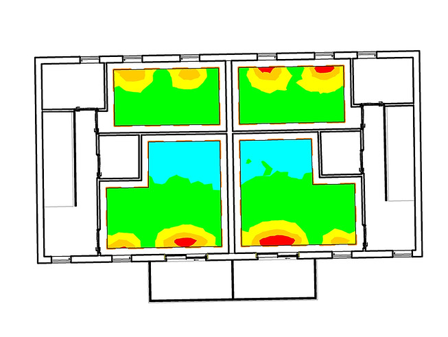 Daylight factor analysis floor plan for the Carrigtwohill residential development