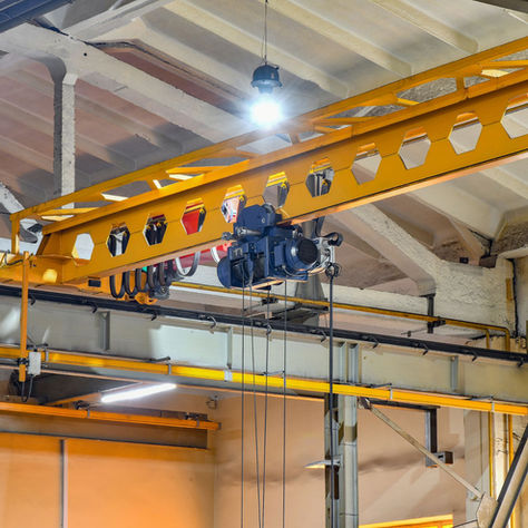 Overhead crane for lifting parts, assemblies and mechanisms at the factory.