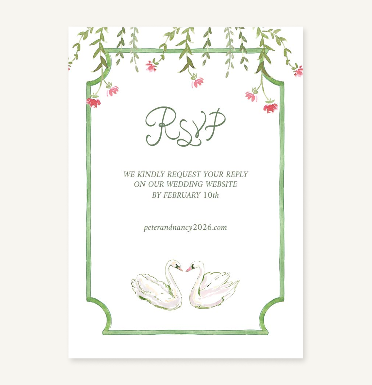 Secret Garden - Little Swans RSVP Card