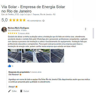 Valor Energia Solar Depoimento Insta depoimento Google 1