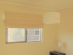 Cortina store con tela bordada