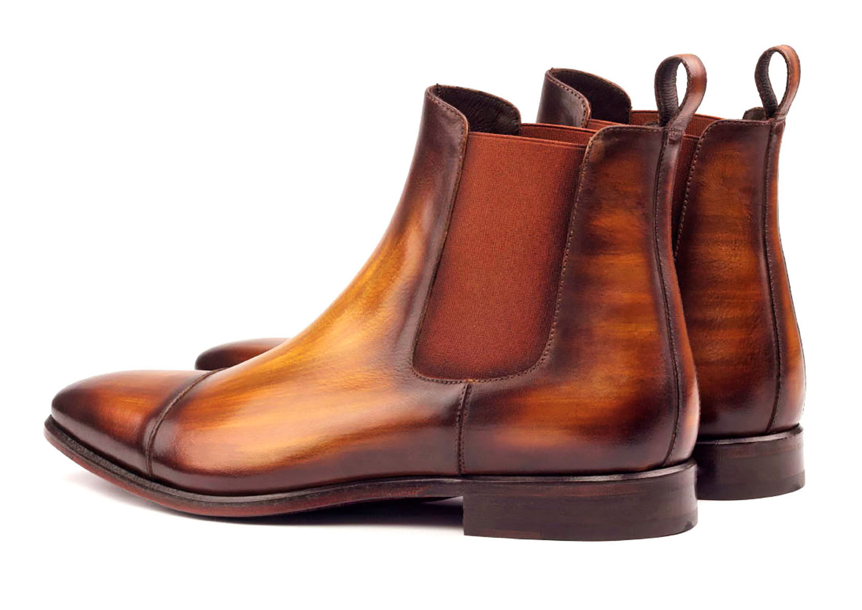 COGNAC PATINA LEATHER CHELSEA BOOT