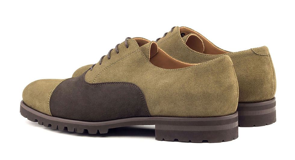 Thumbnail: Dark Brown Khaki Suede Oxford