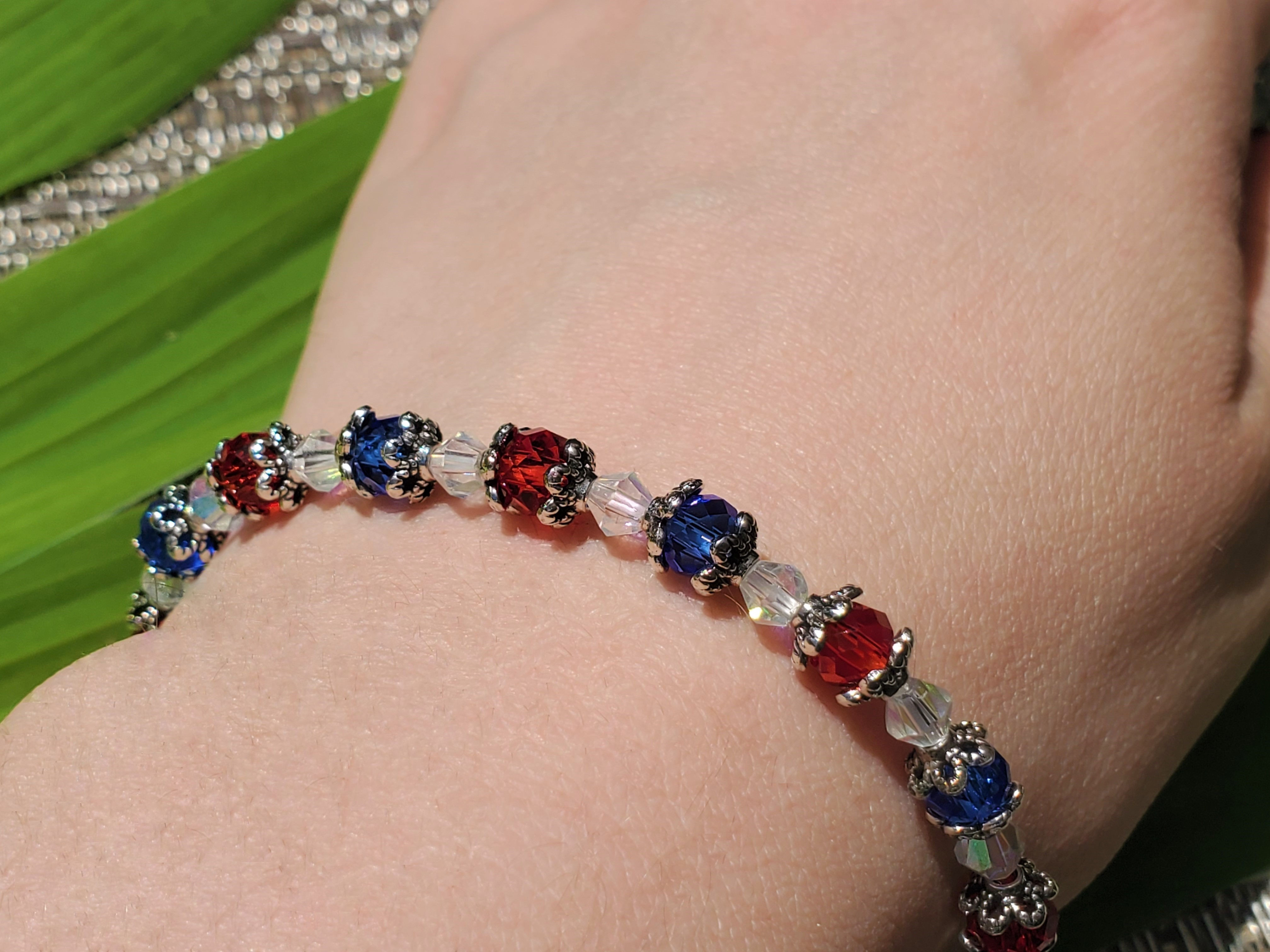 Red White & Blue - Briolette Bracelet