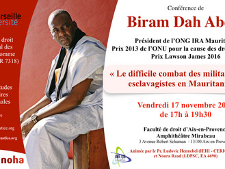 Conversation avec Biram Dah Abeib - Président IRA Mauritanie - 17 novembre 2017