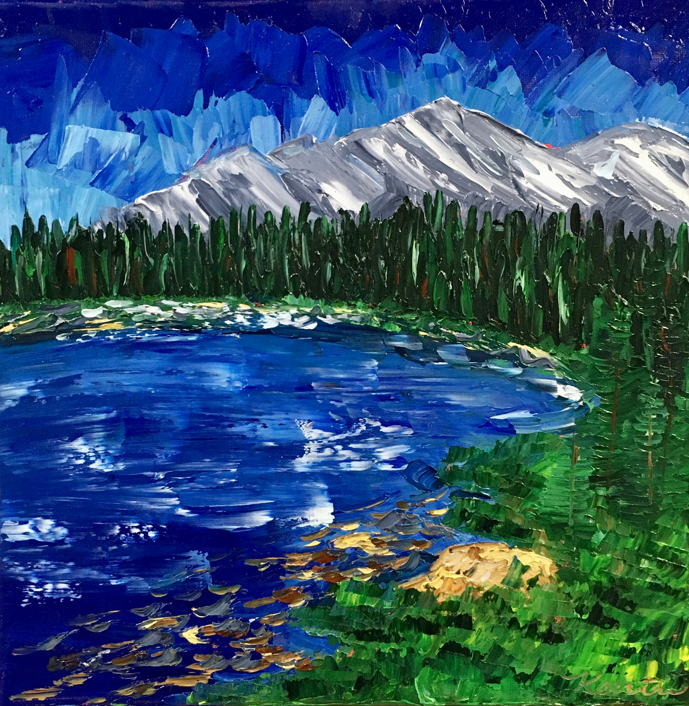 Colorado Reflections | 12x12in | Framed Oil Painting