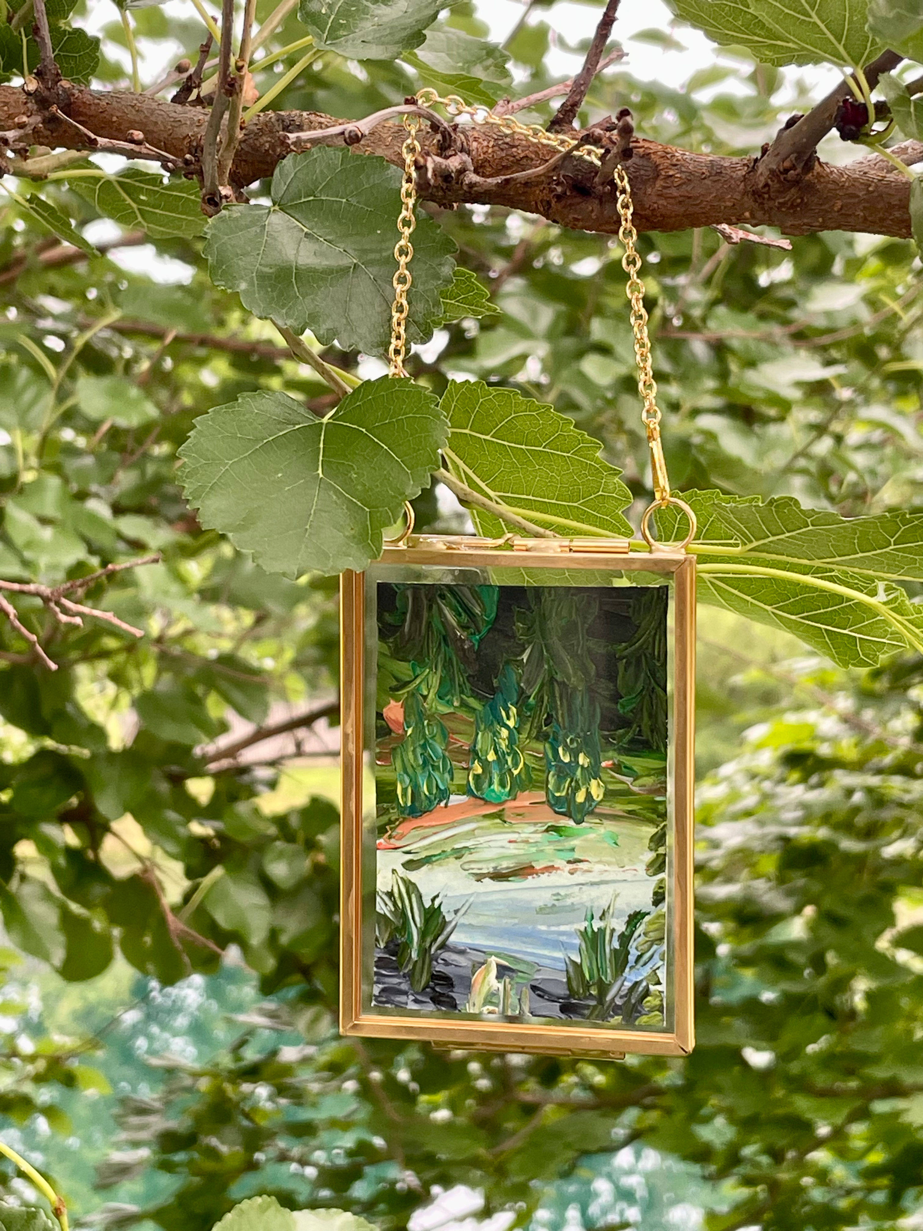 Laurel Park Inspired  | 3.5x2.5in | Framed Oil Painting