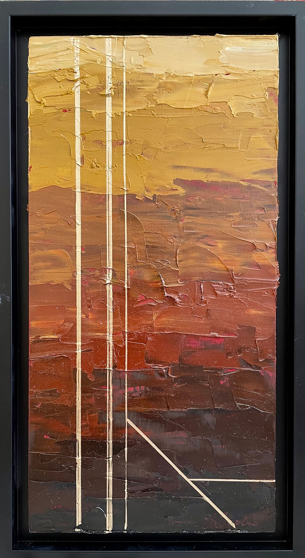 Thumbnail: Sediment Horizons | 12x6in | Framed Oil Painting