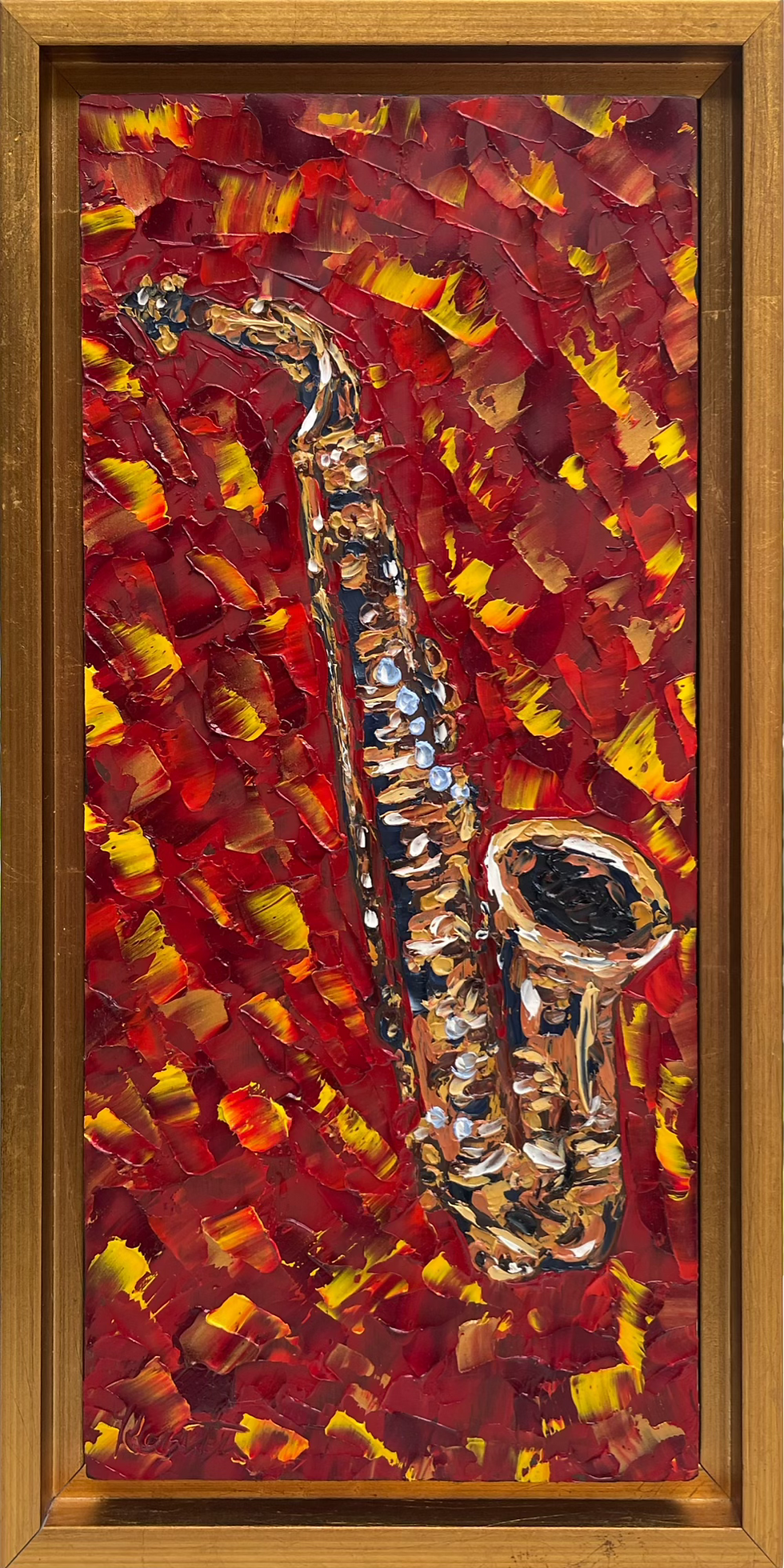 Thumbnail: Alto Sax Study | 12x6in | Framed Oil Painting