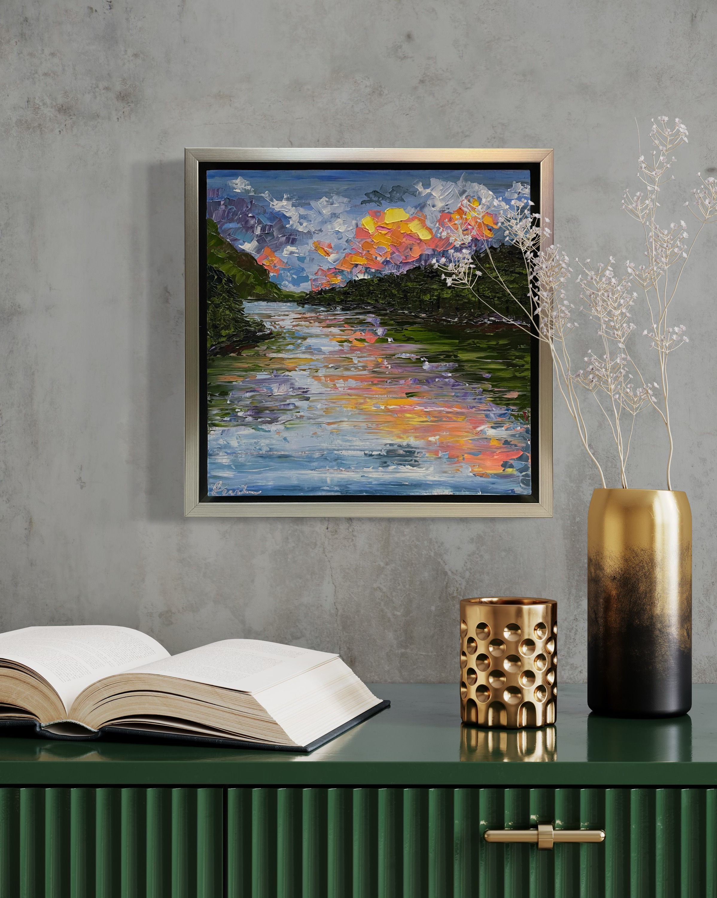 Calming Waters | 12x12in | Framed Oil Painting