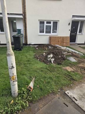 Driveway before block paving installation in Billericay Essex
