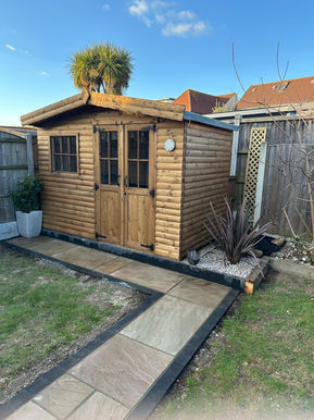 Sandstone patio garden feature Hornchurch