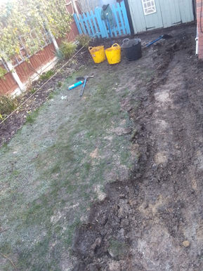 Garden before artificial grass Canvey Island